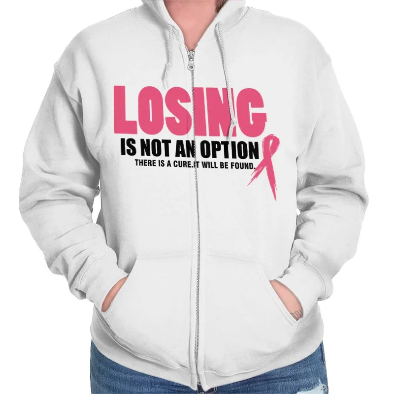 Losing Is Not An Option Zip Hoodie Hoodie with Crew Neck Simple Timeless