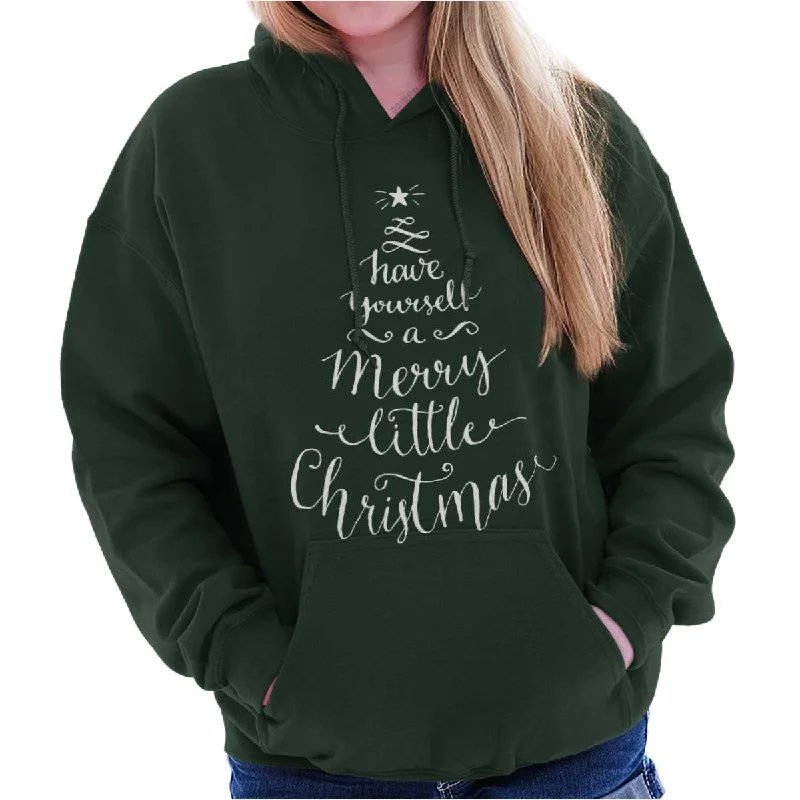 Merry Little Christmas Hoodie Hoodie with Neon Bright Vibrant
