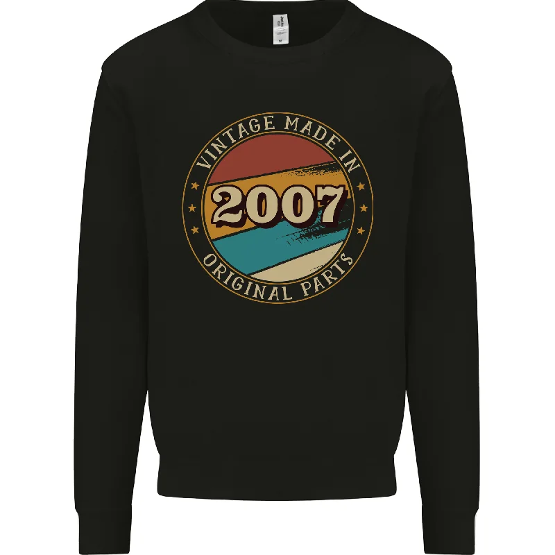 17th Birthday  Vintage Made In 2007 Mens Sweatshirt Jumper Hoodie with Relaxed Fit Easy Casual