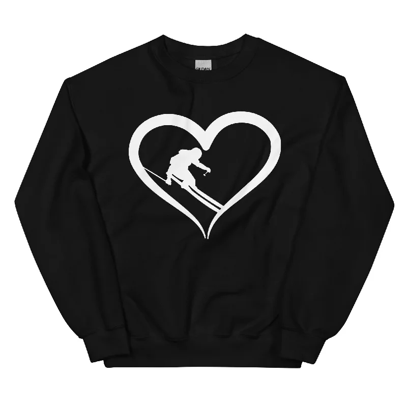 Skifahrer und Herz - Sweatshirt (Unisex) Hoodie Jacket Zipper Layering