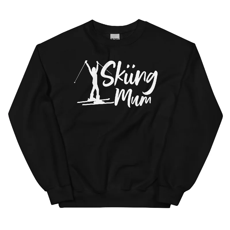 Skifahren Mum - Sweatshirt (Unisex) Hoodie with Typography Text Message