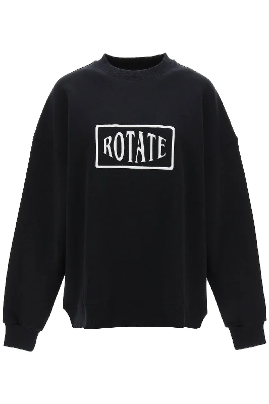 Crew-neck Sweatshirt With Logo Embroidery  - Nero Oversized Hoodie Comfort Casual