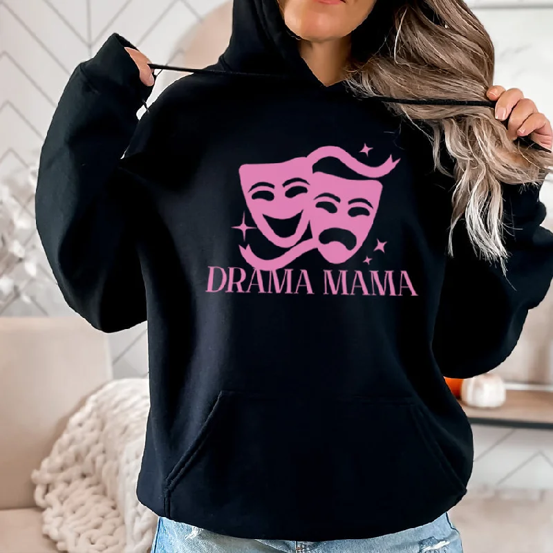 Drama Mama Drawstring Hoodie Hoodie with Print Artistic Unique