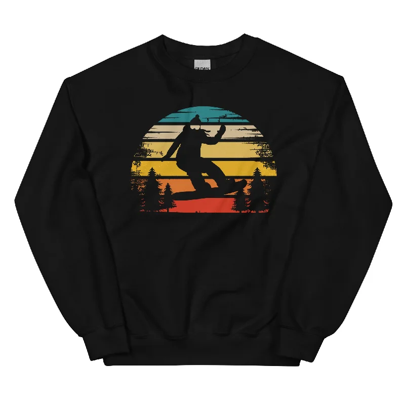 Retro Sonne und Snowboarding - Sweatshirt (Unisex) Hoodie with Mesh Breathable Sporty