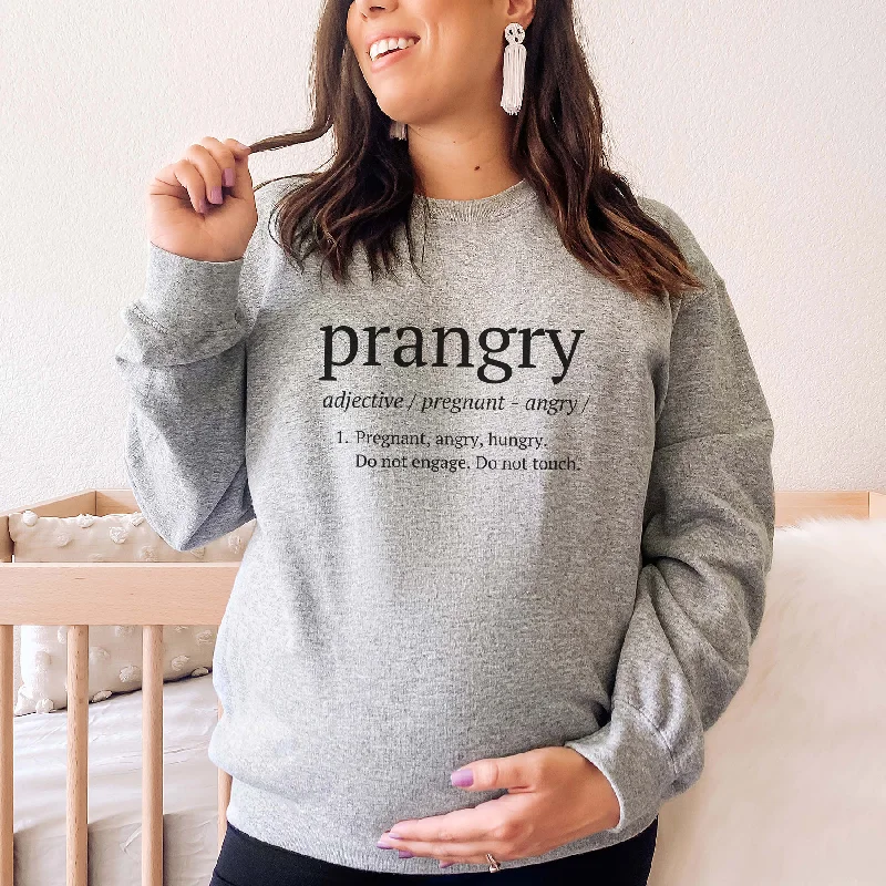 Prangry (Pregnant, Angry, Hungry) Definition Sweatshirt Hoodie with Exposed Zipper Edgy Industrial Prangry (Pregnant, Angry, Hungry) Definition Sweatshirt Hoodie with Exposed Zipper Edgy Industrial