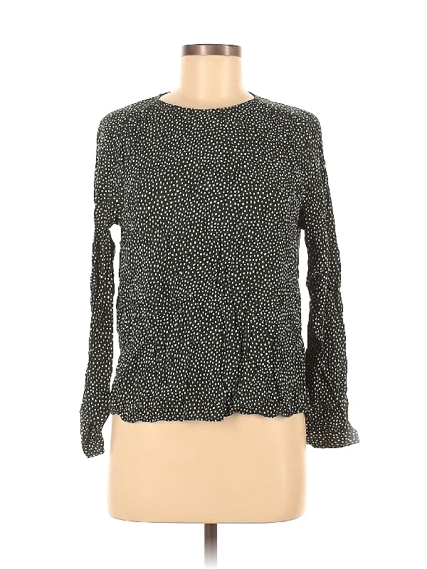 Long Sleeve Blouse Drape Neck Blouse