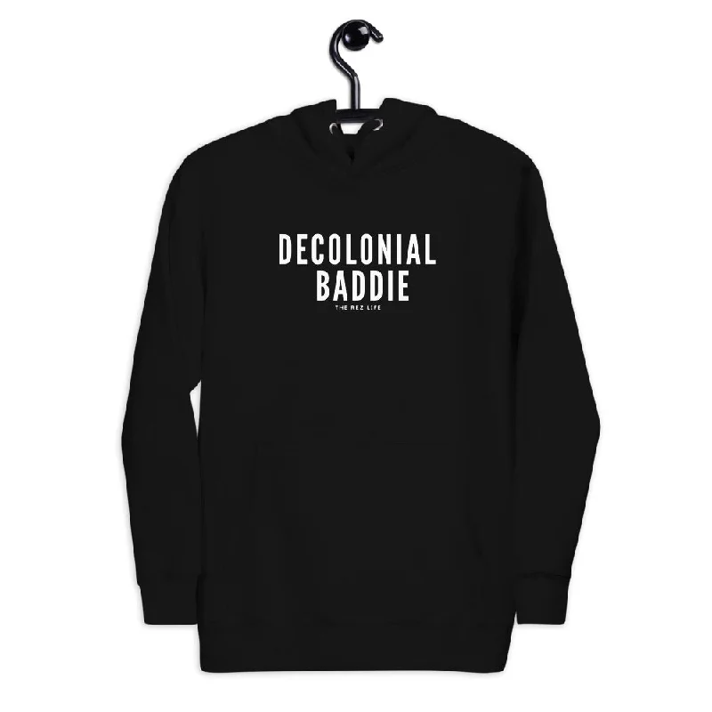 Decolonial Baddie Hoodie Hoodie with Tied Waist Feminine Flattering