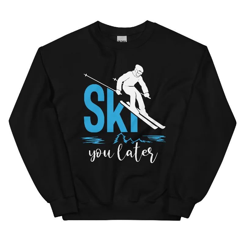Ski you later - (S.K) - Sweatshirt (Unisex) Hoodie with Velcro Closure Adjustable Secure