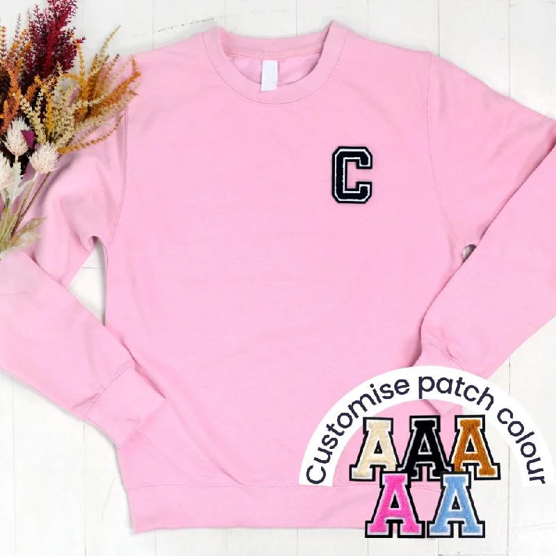 Patch 22 Adults Baby Pink Initial Sweatshirt Hoodie with Toggle Buttons Decorative Unique