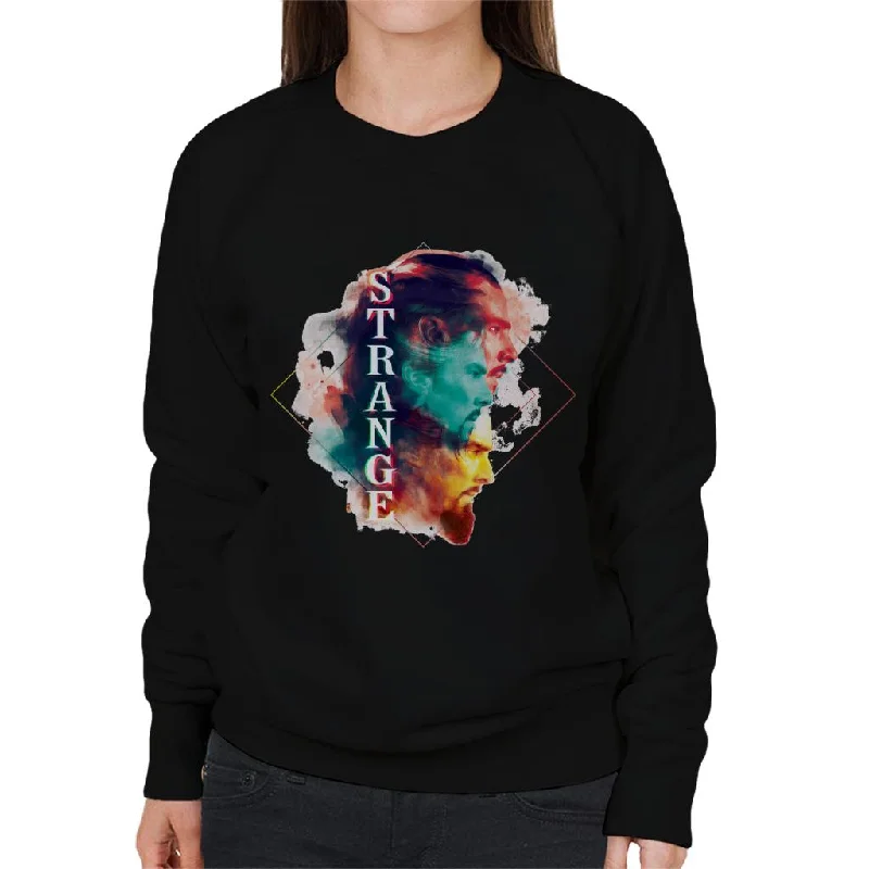 Marvel Doctor Strange Abstract Face Montage Women's Sweatshirt Hoodie with Hem Drawcord Adjustable Customizable Marvel Doctor Strange Abstract Face Montage Women's Sweatshirt Hoodie with Hem Drawcord Adjustable Customizable