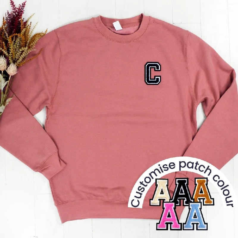 Patch 22 Adults Dusty Pink Initial Sweatshirt Hoodie with Strings Custom Fit Adjustable