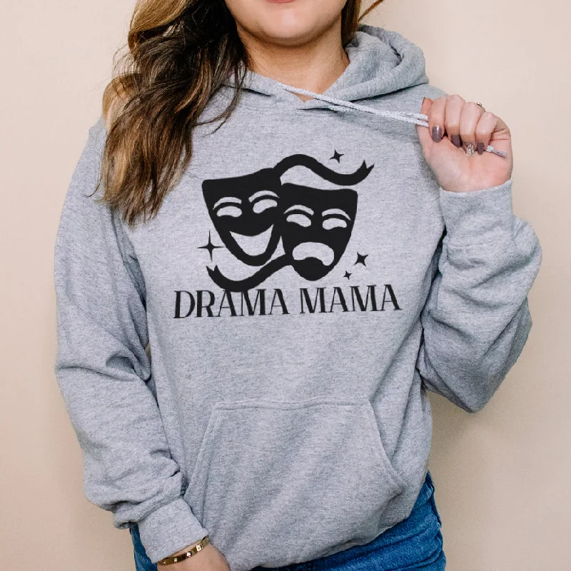 Drama Mama Drawstring Hoodie Hoodie with Hem Raw Edge Edgy Unfinished