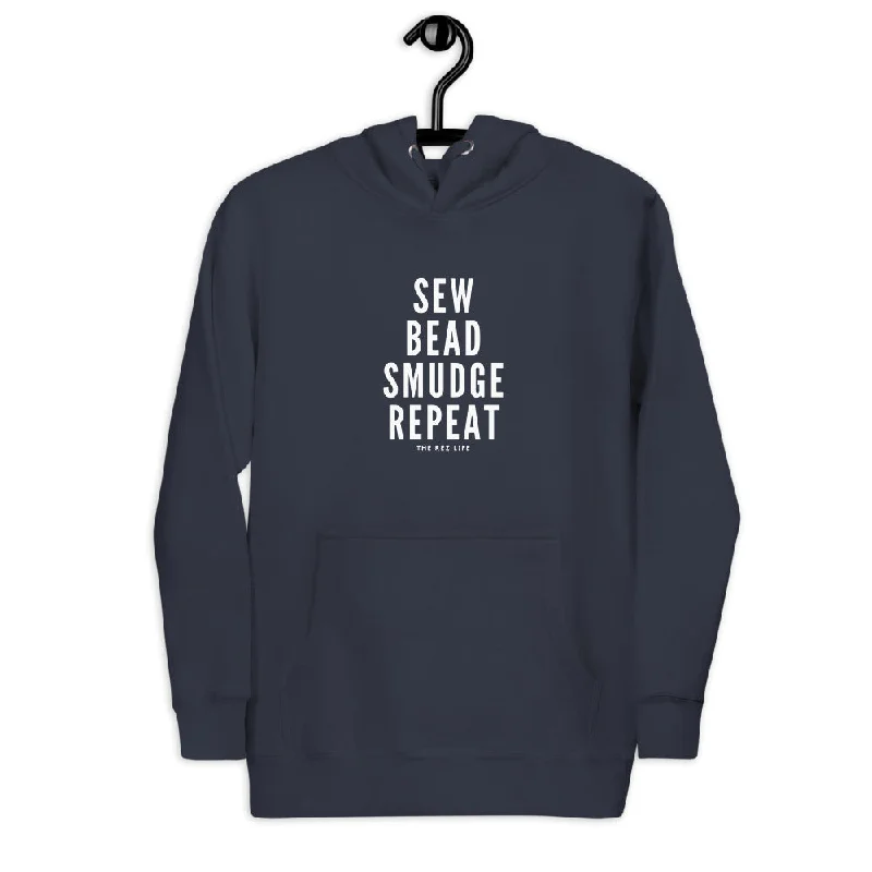 Sew Bead Smudge Repeat Hoodie Hoodie with Stripes Bold Sporty
