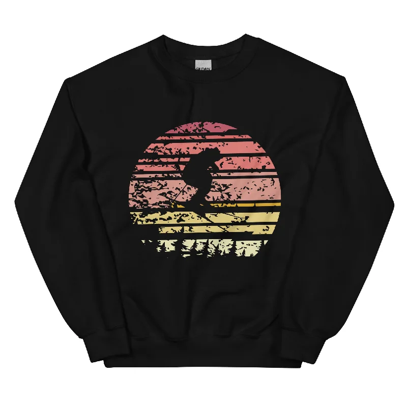 Ski Vintage - (S.K) - Sweatshirt (Unisex) Hoodie with Front Slit Layering Stylish