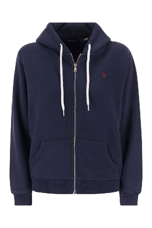Hoodie with Zip Hoodie with Hem Patch Decorative Personalized