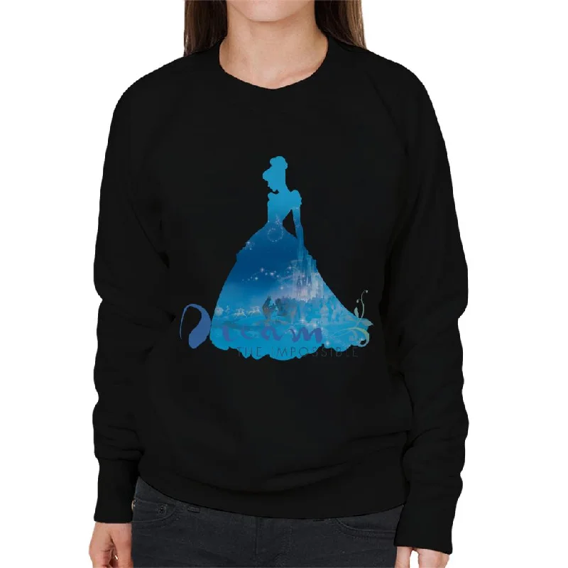 Disney Dream The Impossible Cinderella Women's Sweatshirt Hoodie with Elastic Cuffs Stretchable Comfortable Disney Dream The Impossible Cinderella Women's Sweatshirt Hoodie with Elastic Cuffs Stretchable Comfortable