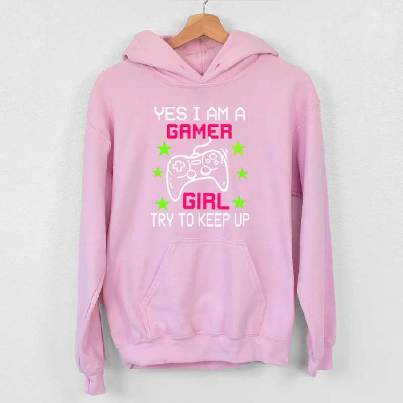 Yes I'm A Gamer Girl Hoodie Hoodie with Typography Text Message