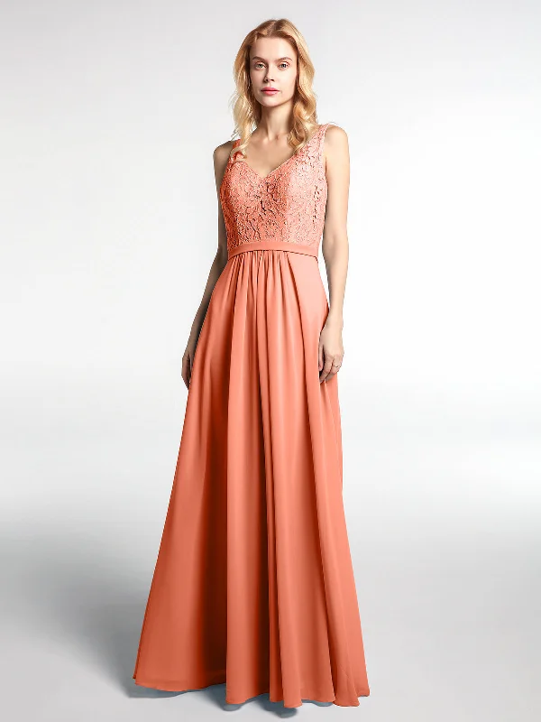 Lace Bodice Chiffon Skirt Maxi Dress with V-neck-Sunset Trendy Off-Shoulder Ruffle Maxi Dress Lace Bodice Chiffon Skirt Maxi Dress with V-neck-Sunset Trendy Off-Shoulder Ruffle Maxi Dress