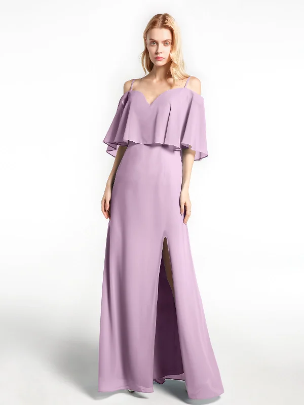Ruffled Cold Shoulder Maxi Dress with Flounce Overlay Wisteria Stylish Maxi Dress with Pleats Ruffled Cold Shoulder Maxi Dress with Flounce Overlay Wisteria Stylish Maxi Dress with Pleats
