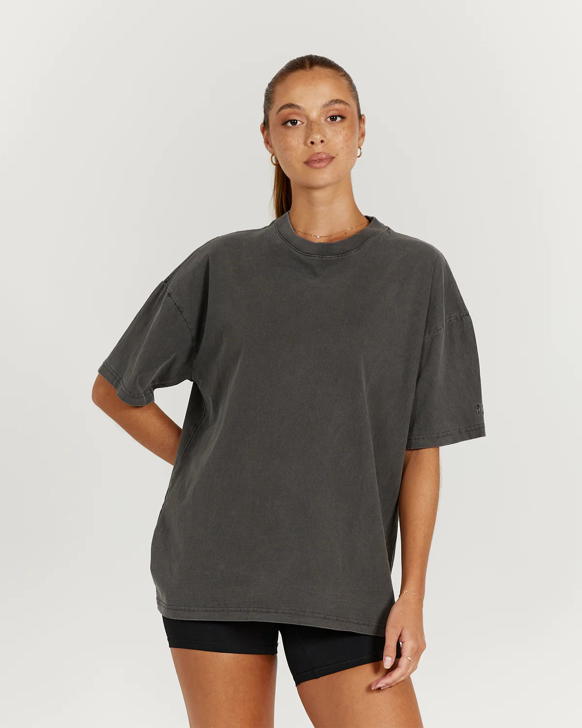 Muscle Republic | Essentials Tee - Faded Onyx Embroidered Appliqued Beaded