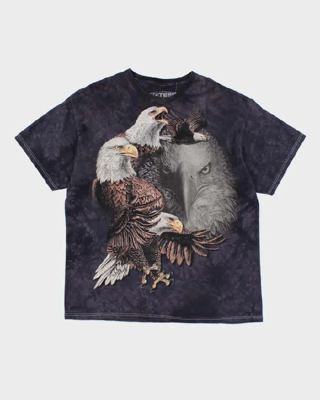Vintage 2000's The Mountain All Over Print 10 Eagles T-Shirt - XL Zippered Front Buttoned Front Snap Front Vintage 2000's The Mountain All Over Print 10 Eagles T-Shirt - XL Zippered Front Buttoned Front Snap Front