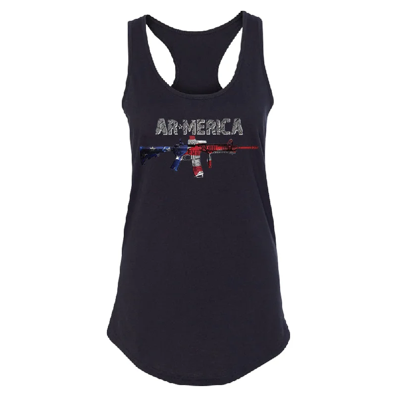 Zexpa Apparel™ AR-MERICA 2nd Amendment Keep & Bear Arms Women's Racerback Souvenir Shirt Oversized T-Shirt Spandex breathable Zexpa Apparel™ AR-MERICA 2nd Amendment Keep & Bear Arms Women's Racerback Souvenir Shirt Oversized T-Shirt Spandex breathable