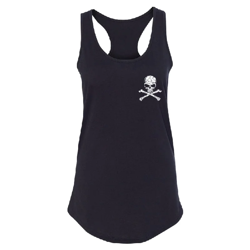 Zexpa Apparel™ Pocket Design - Skull and Crossbones Women's Racerback Souvenir Shirt Modern Contemporary Chic Zexpa Apparel™ Pocket Design - Skull and Crossbones Women's Racerback Souvenir Shirt Modern Contemporary Chic