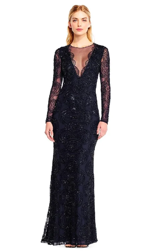 Aidan Mattox - Illusion Scallop Long Dress MD1E201413SC