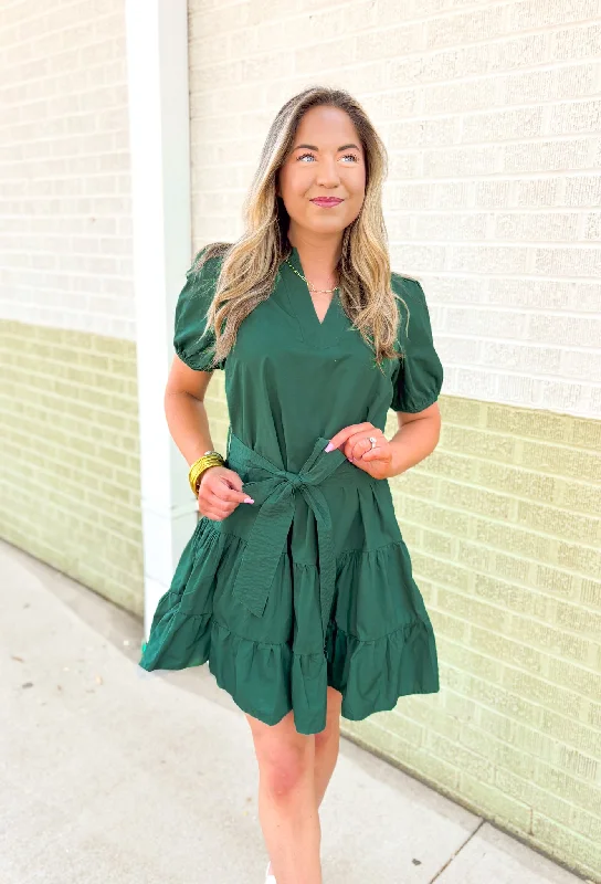 Autumn Charm Dress in Forest
