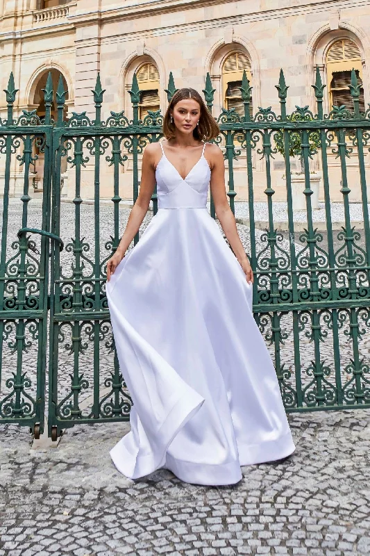 Ayla Satin A-line Debutante Dress – PO940
