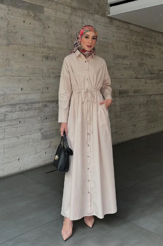 Casual Dress - Tan - Dress Wanita Bahan Katun DS1613280