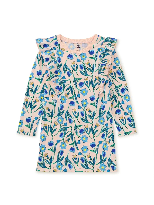 Ruffle Sleeve A-Line Dress - Tulip & Thistle Iznik