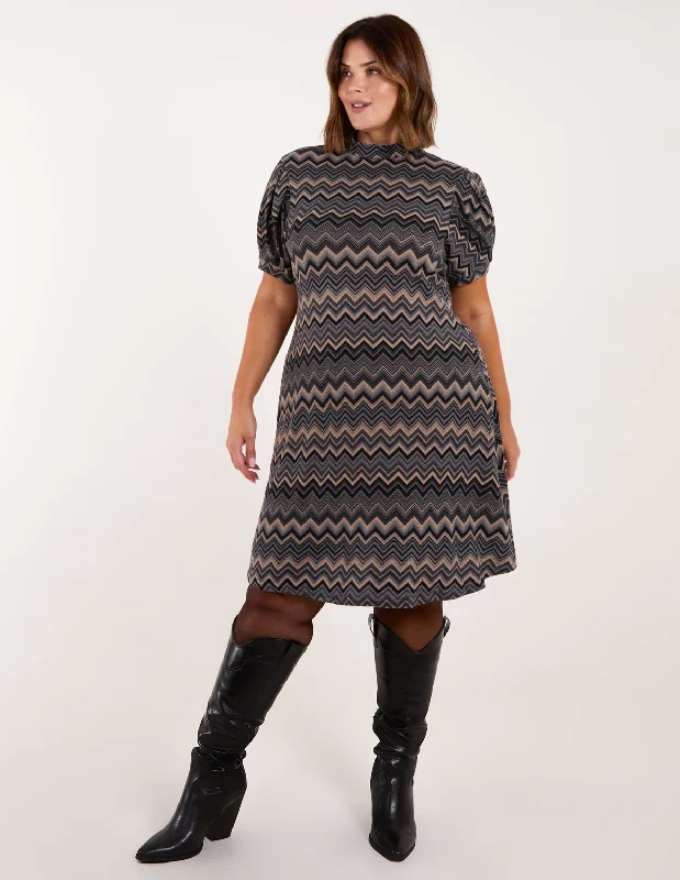Curve Zig Zag Smock Dress