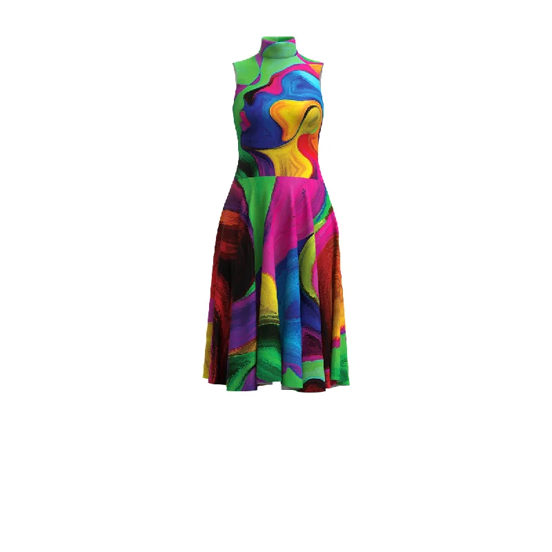 Wavy Rainbow Figure Dress