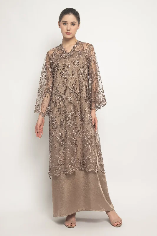 Aprili Dress in Nude Brown