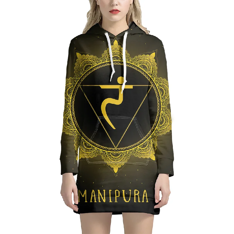 Manipura Chakra Symbol Print Pullover Hoodie Dress