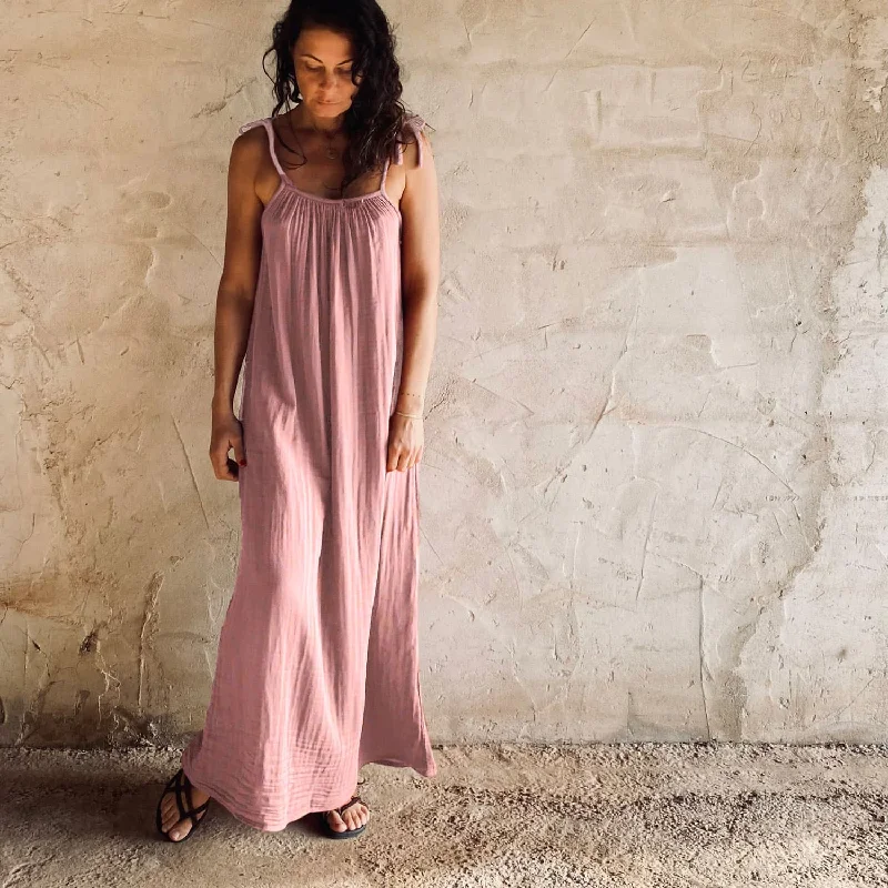Mia Long Dress  - Women - DS Double Saloo - S007 Dusty Pink