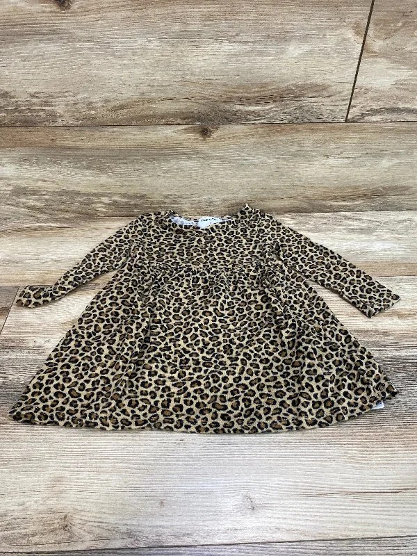 Old Navy Henley Leopard Print Dress Beige sz 2T