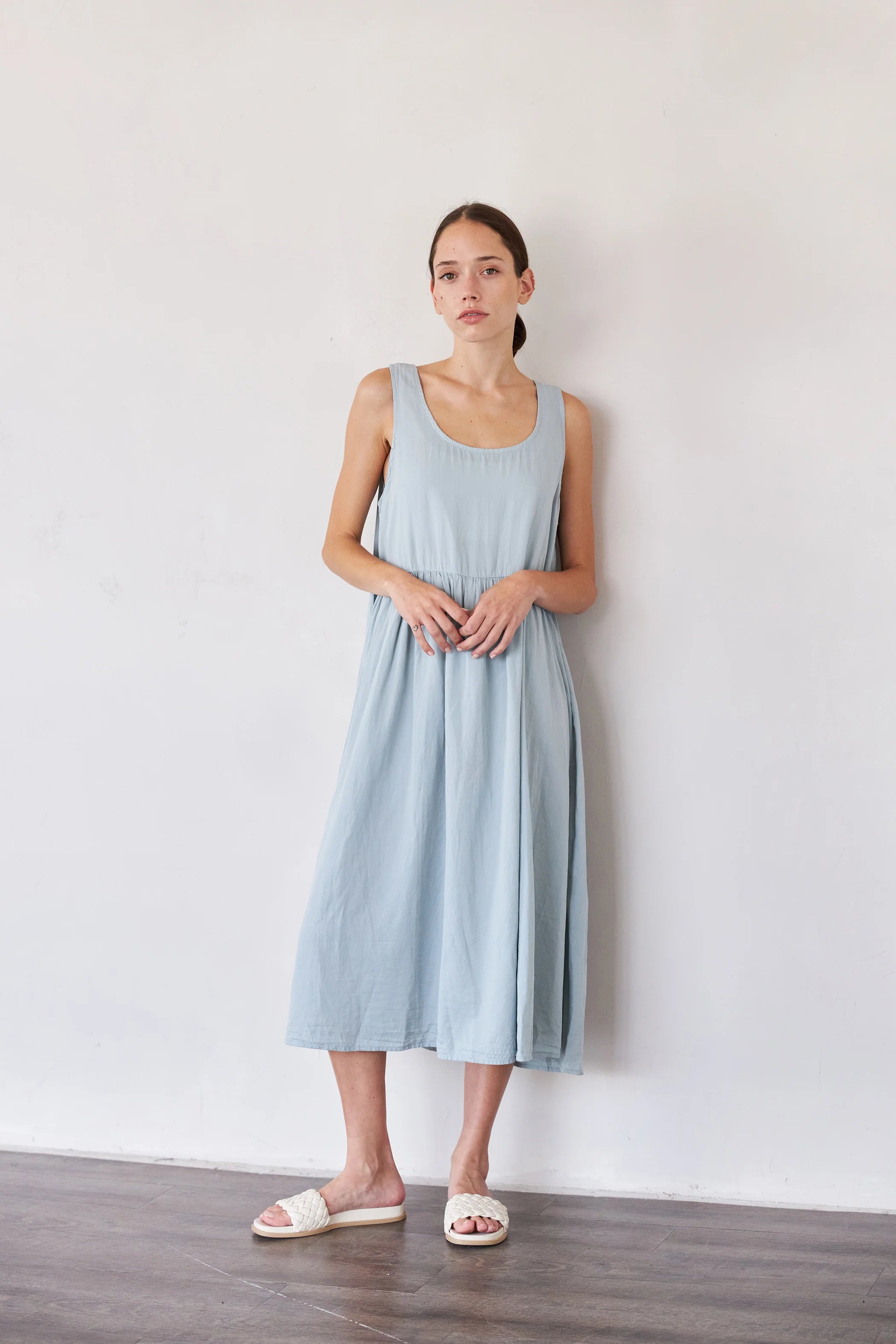 Open Back Dress in Misty Sage