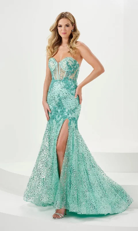 Strapless Sweetheart Long Sequin Prom Dress 14174