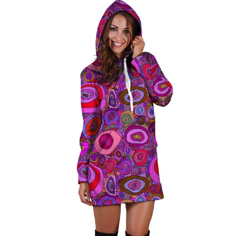 Purple Trippy Hippie Hoodie Dress