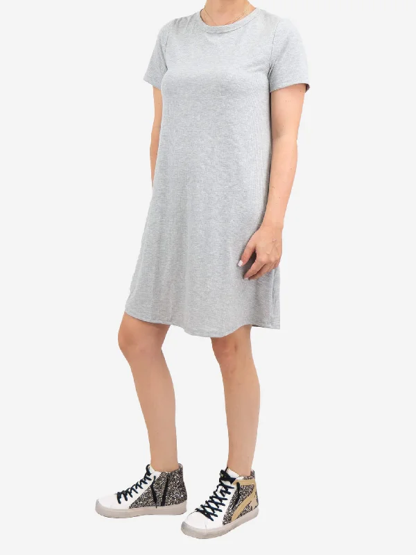 Rib Knit Round Neck Basic Dress