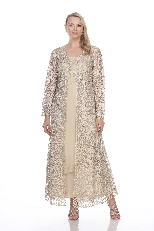 Soulmates - C126SC Square Neck Long Dress with Crochet Set