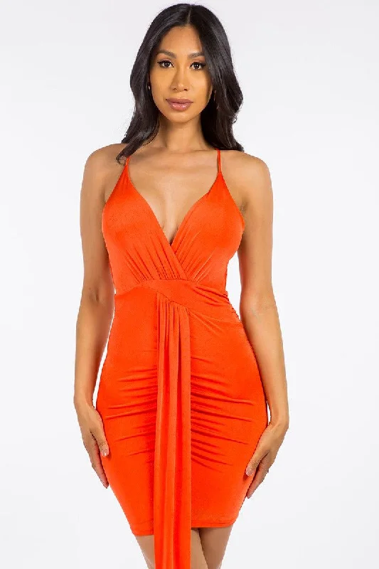 Spaghetti Strap Dress w/ Skirt Ruffle