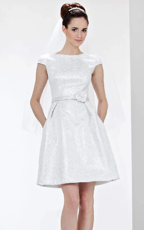 Theia - Bateau Rosette Accented Cocktail Dress 881242SC
