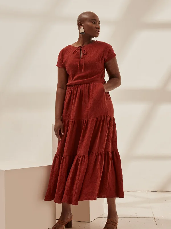Trixie Dress in Terra Cotta