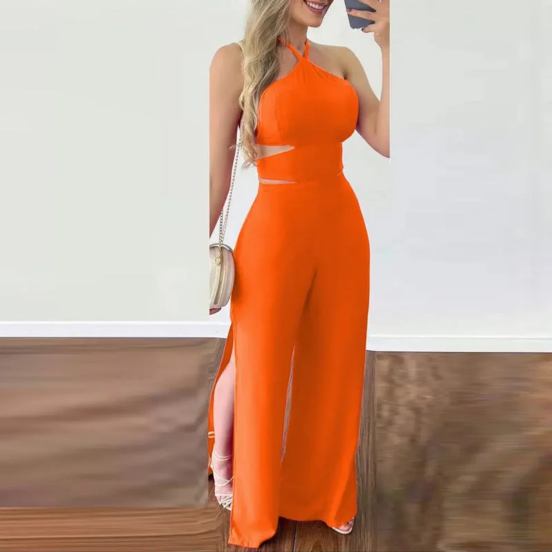 Women's Split Vacation Spaghetti Straps Dress