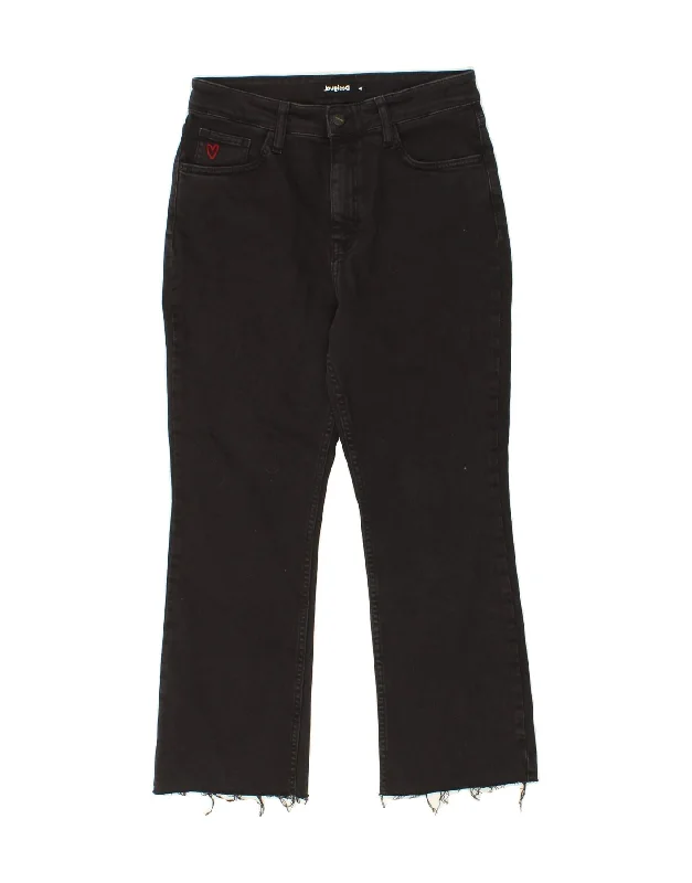 DESIGUAL Womens Straight Jeans EU 42 Large W30 L25 Black Cotton Stylish High-Waist Skinny Denim DESIGUAL Womens Straight Jeans EU 42 Large W30 L25 Black Cotton Stylish High-Waist Skinny Denim