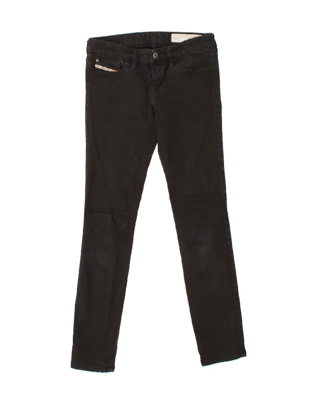DIESEL Womens Skinzee-Low Low Waist Super Slim Skinny Jeans W27 L30 Grey Casual Light Wash Jeans