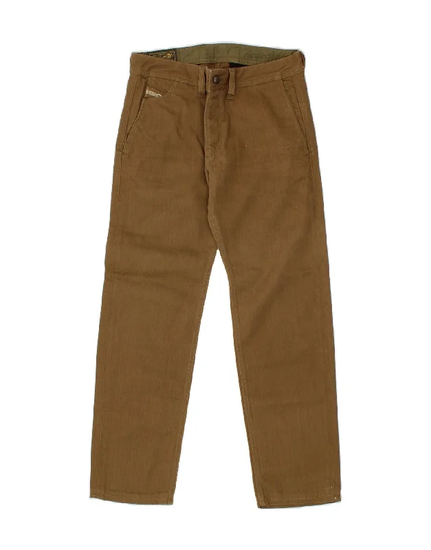 DIESEL Womens Straight Jeans W29 L28 Brown Cotton Stylish Relaxed Fit Skinny Jeans